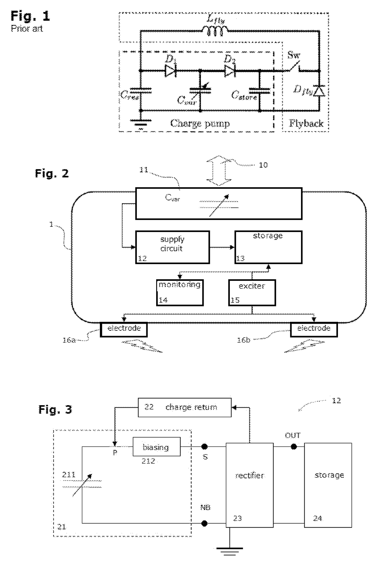 Autonomous electronic device with supply by electrostatic transduction produced by a variable capacitor