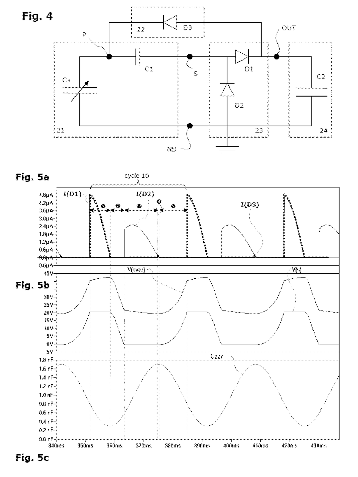 Autonomous electronic device with supply by electrostatic transduction produced by a variable capacitor