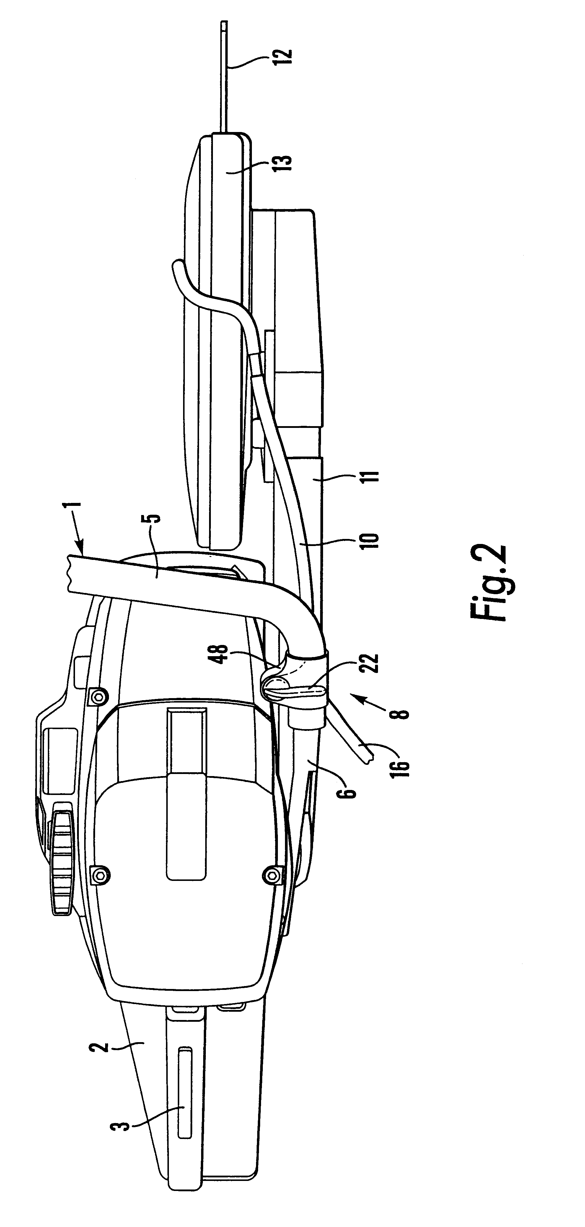 Device on a portable cutting or sawing machine