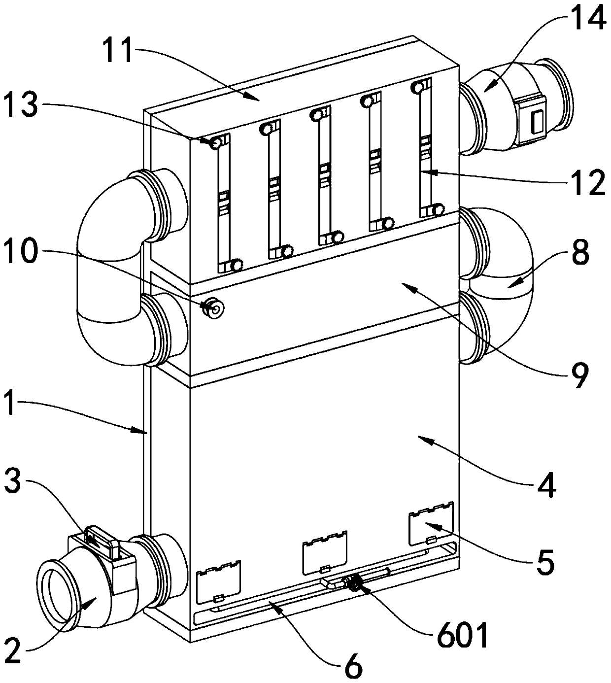 Odor treatment device for garbage leachate treatment station