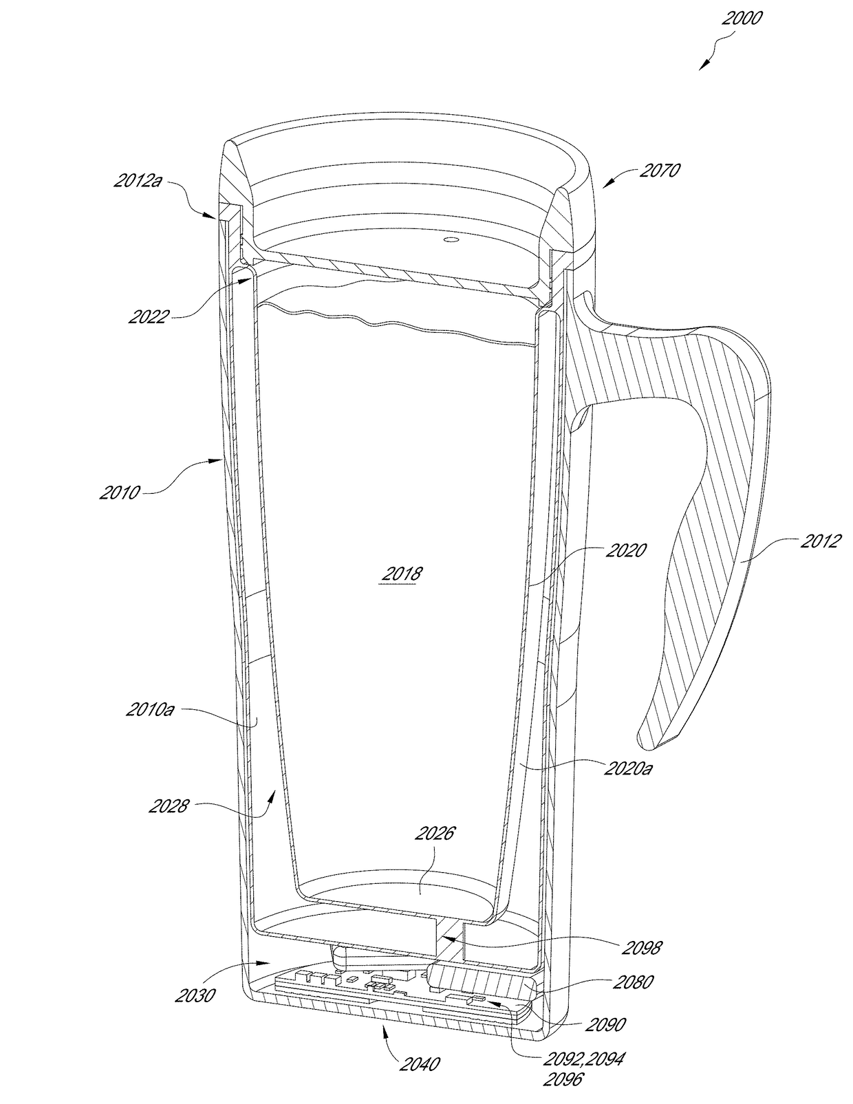 Heated or cooled dishware and drinkware and food containers