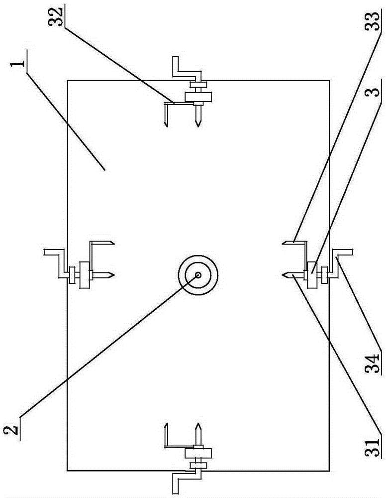 A four-column fixture for circular hole punching in a packaging carton