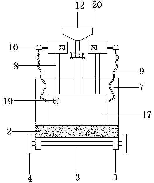 Tunnel top water spraying device for tunnel construction