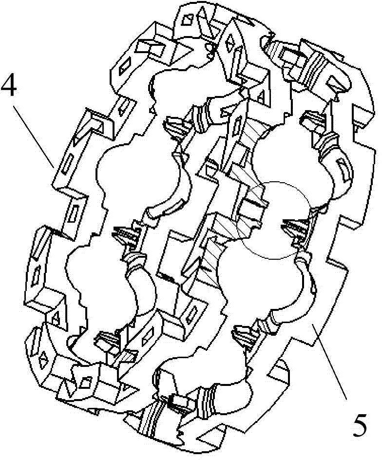 Double-wedge sealed buckled type reverse stop bearing