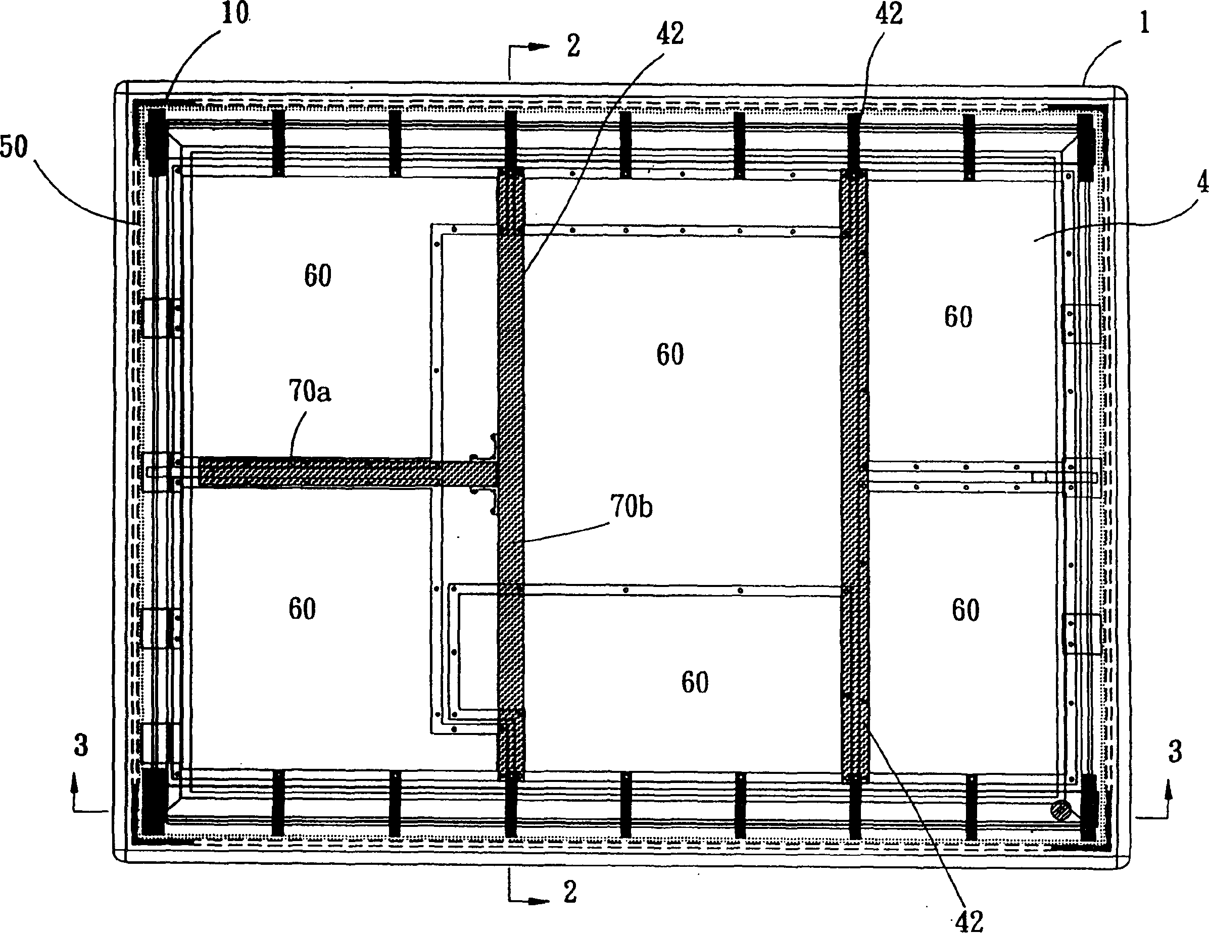 Shell structure for plane display