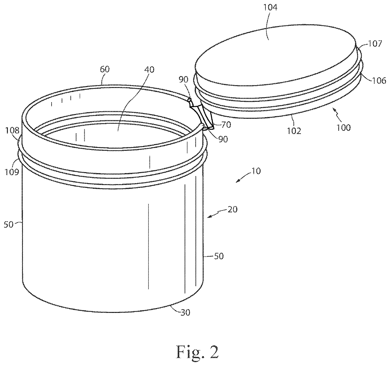 Cups and containers with a living hinge and sleeves