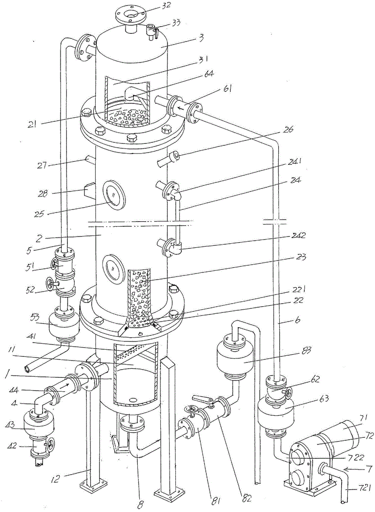 Biogas pressurizing water-washing device