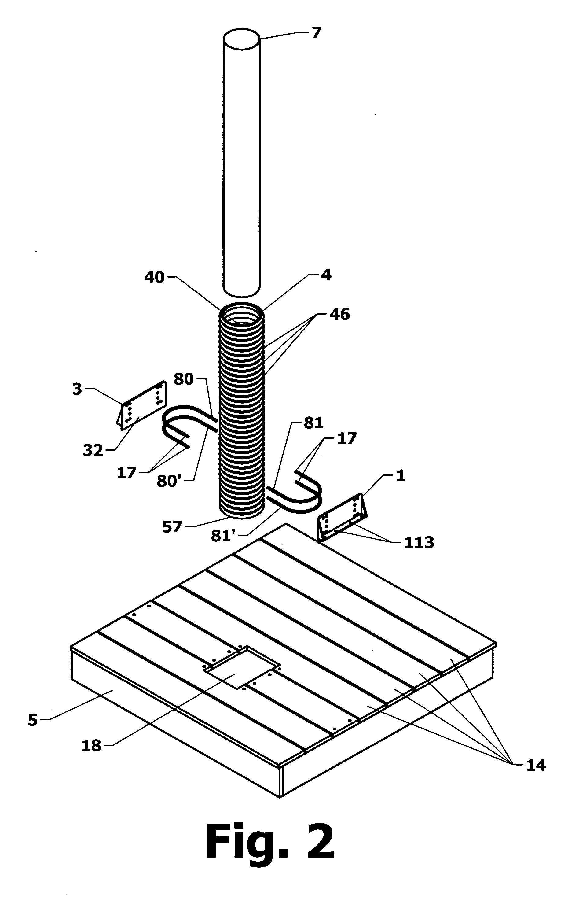 Apparatus for affixing a dock to an inboard mooring pole