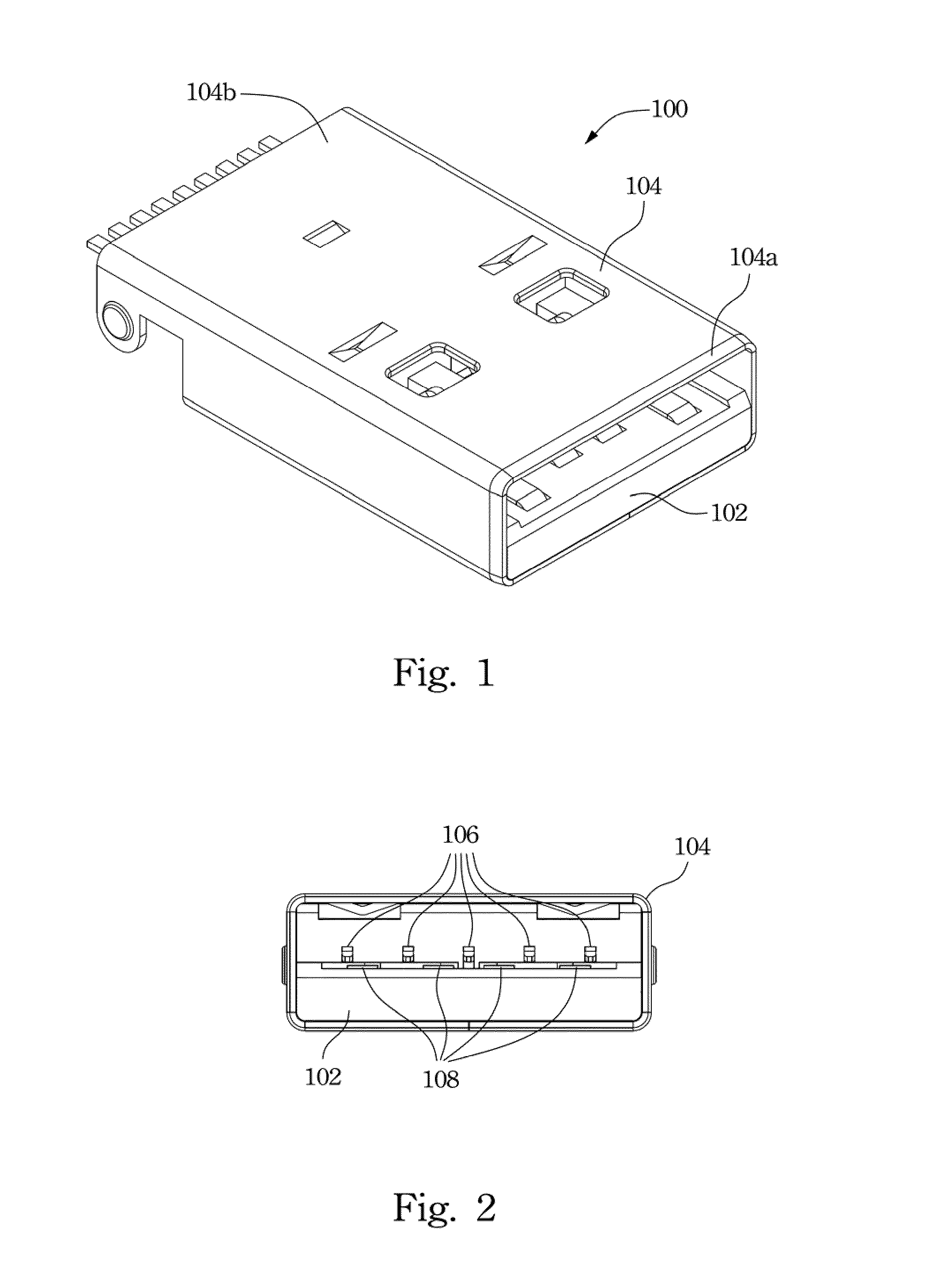 USB connector and contact array thereof