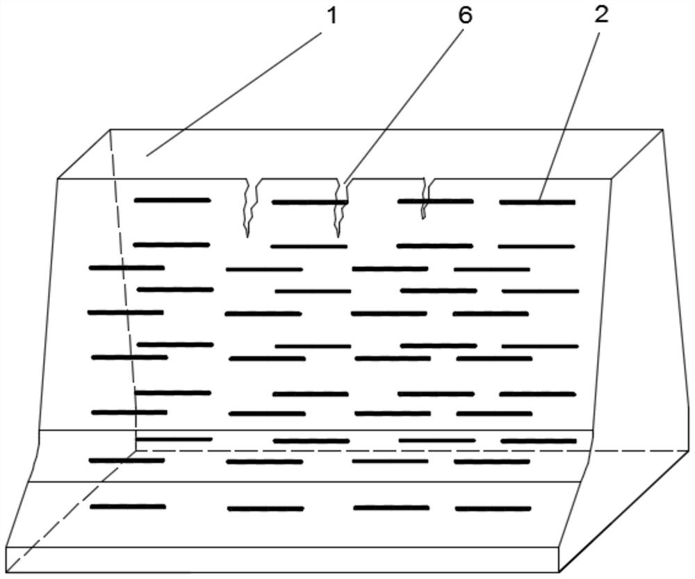 Self-repairing concrete anti-collision wall