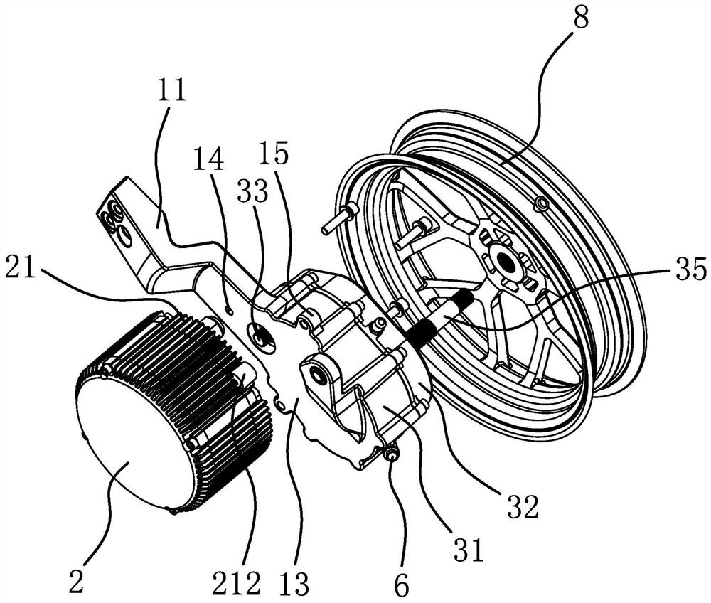 Side-hung driving motor assembly of electric vehicle