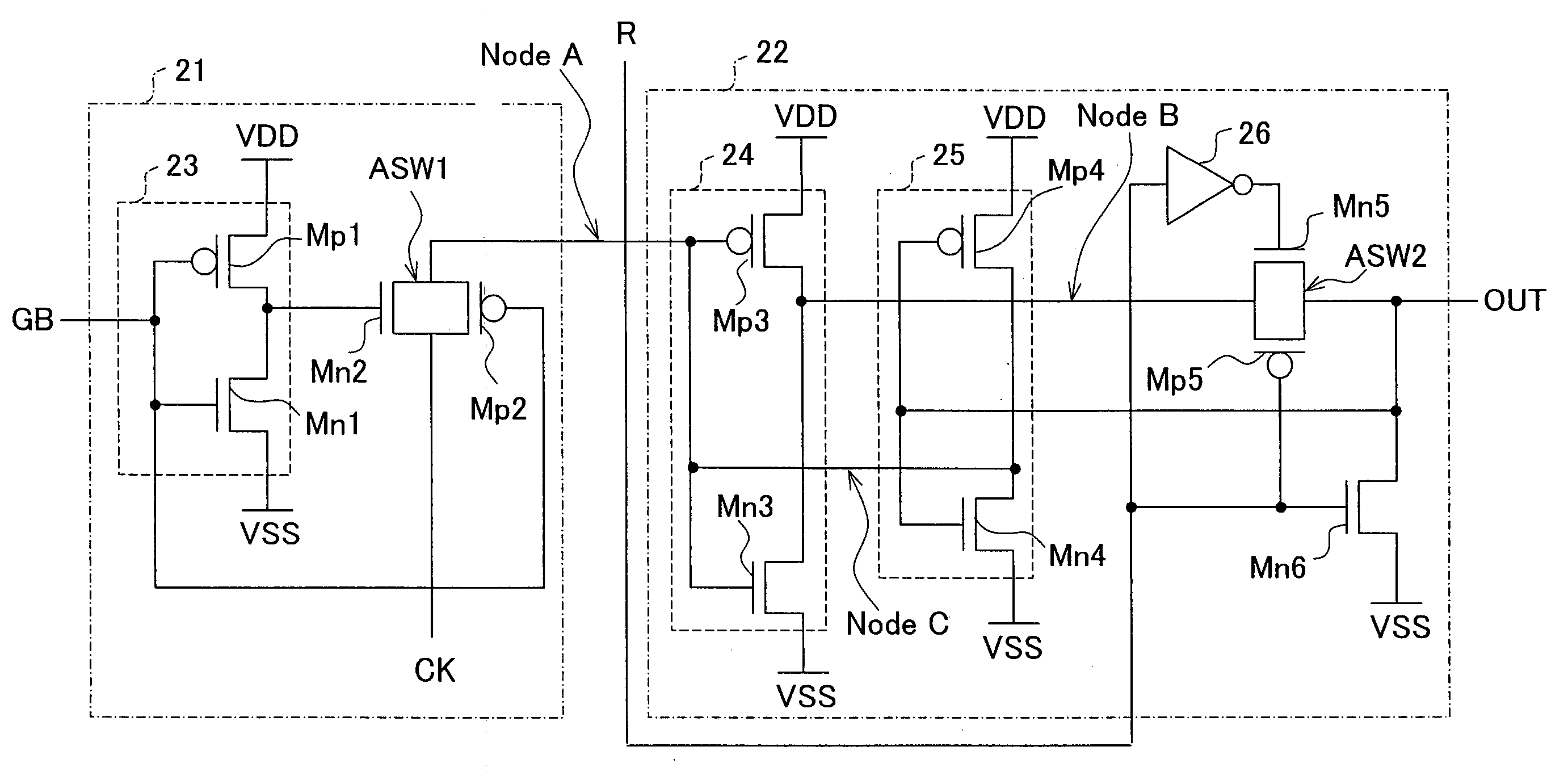 Flip-flops, shift registers, and active-matrix display devices