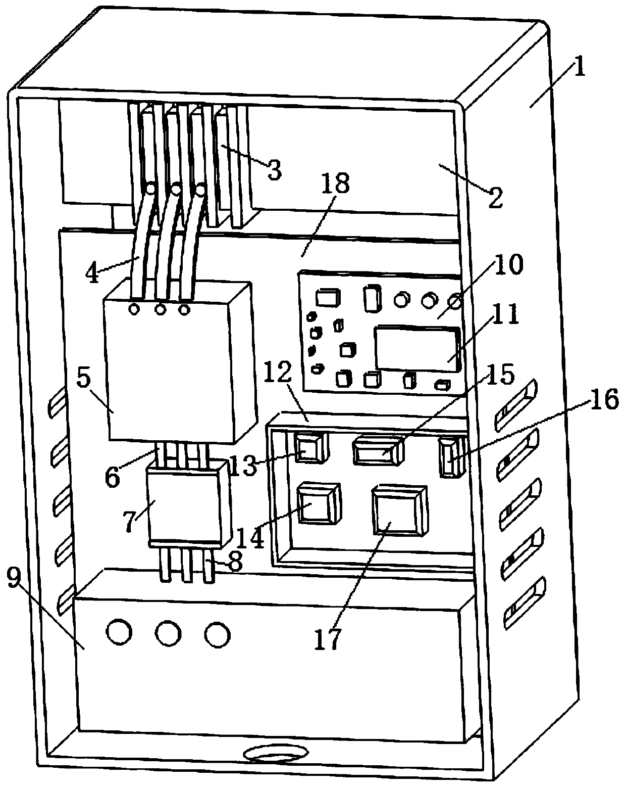 A power-saving device for real-time improvement of power factor at the end of the power grid