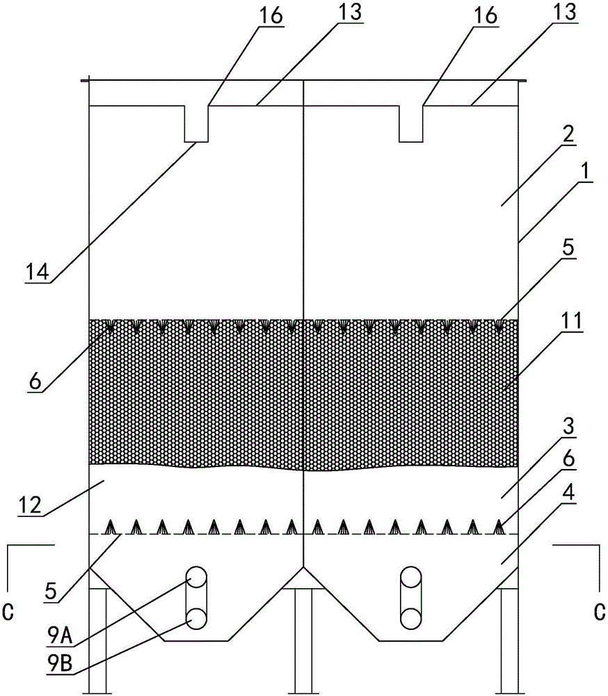 Integrated lightweight filter-material water treatment filter tank