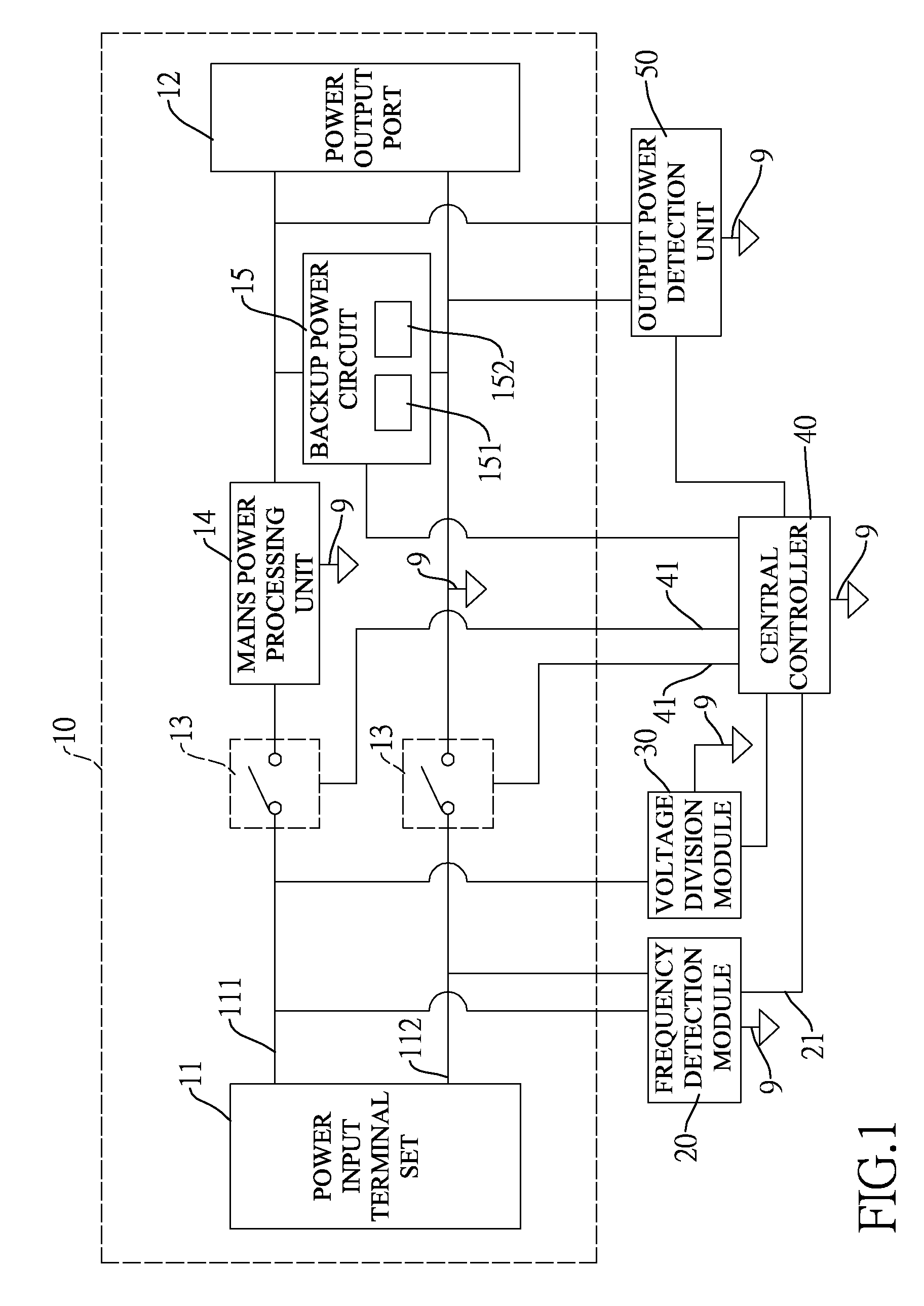 Uninterruptible power supply system having a simplified voltage detection circuit