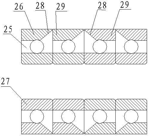 A coaxial counter-rotating propeller pitch changing device