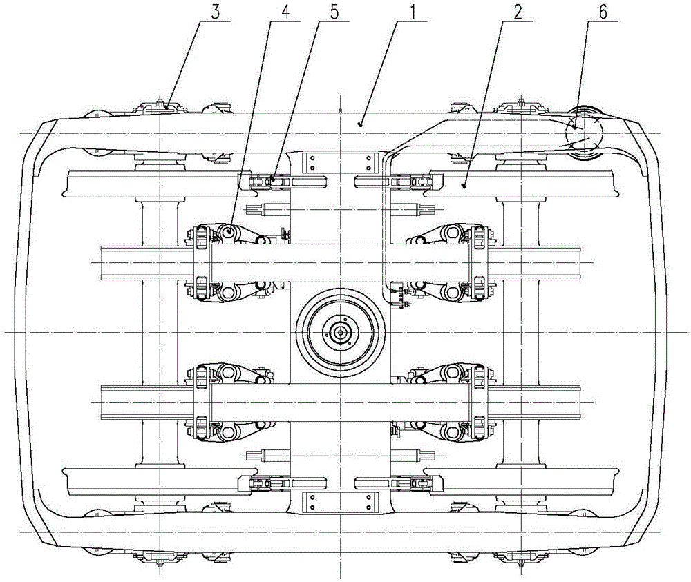 Hybrid brake system bogie and engineering vehicle