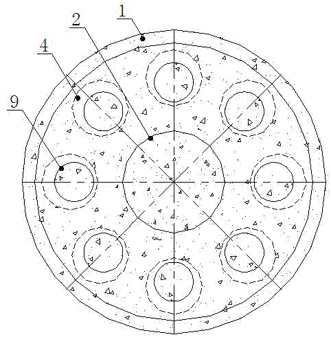 Prefabricated concrete bearing platform with reserved pile nest holes and fabricated multi-pile foundation installation method based on prefabricated concrete bearing platform with reserved pile nest holes