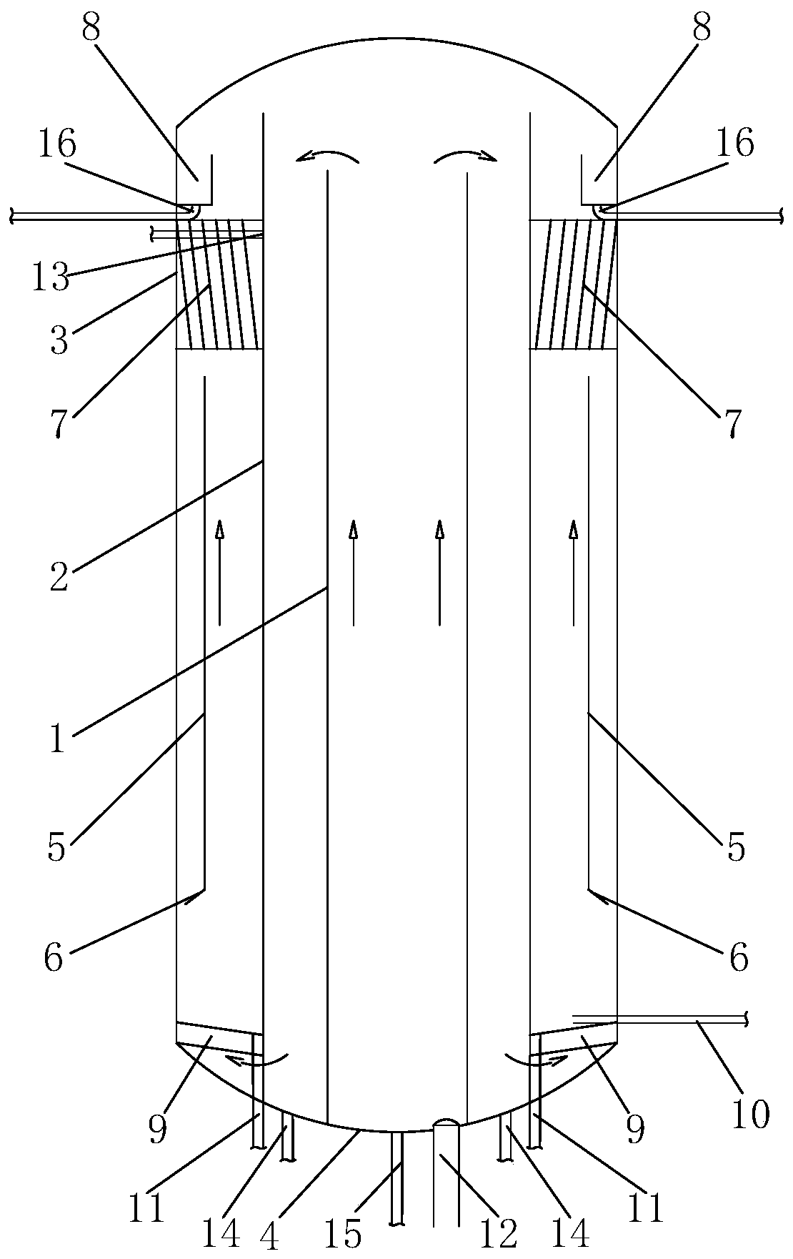 Nucleation agglomeration induced granulation water treatment device for synchronously removing high-valence ions and organic matters