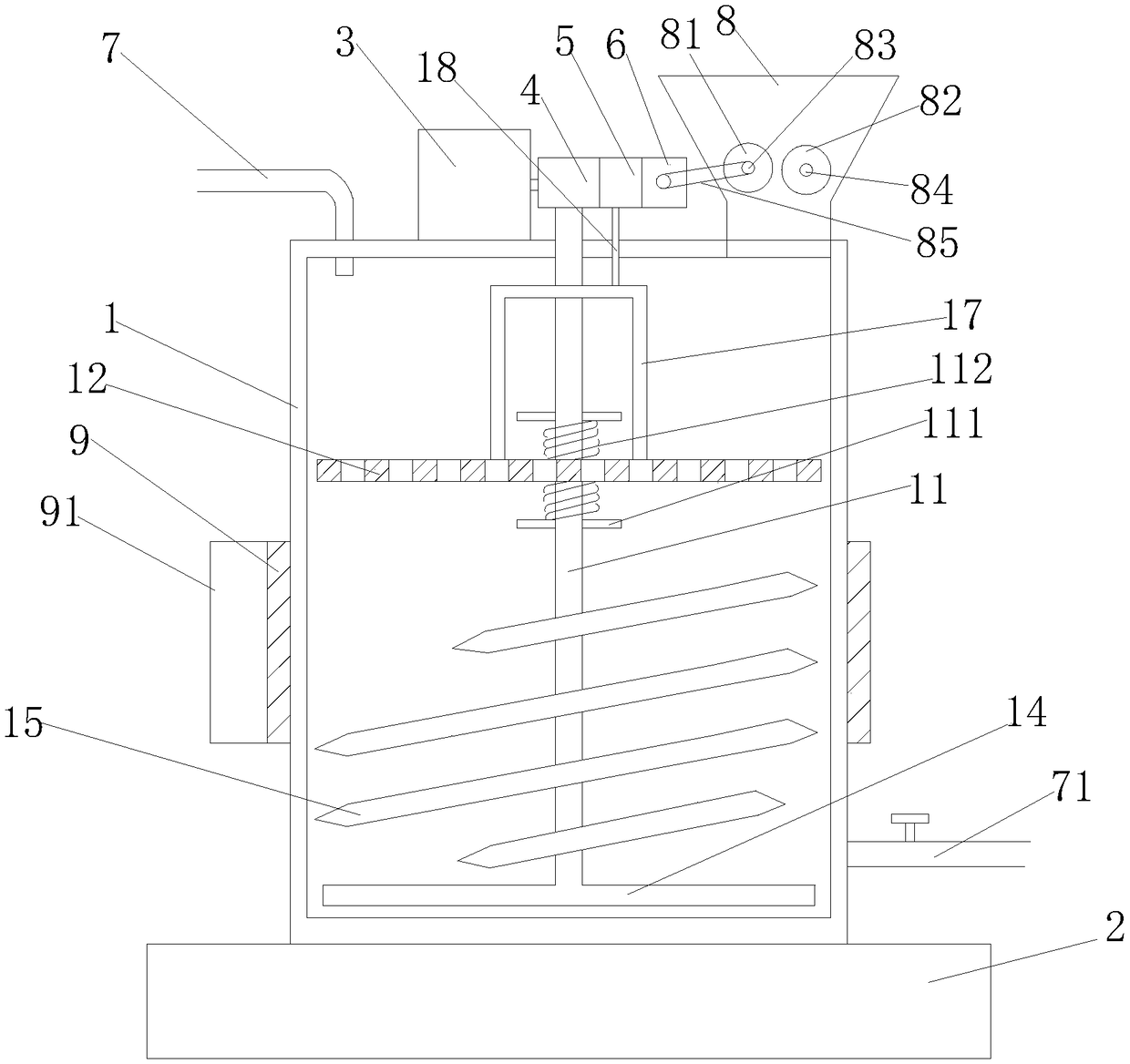 Slurry stirring device for spinning assembly line