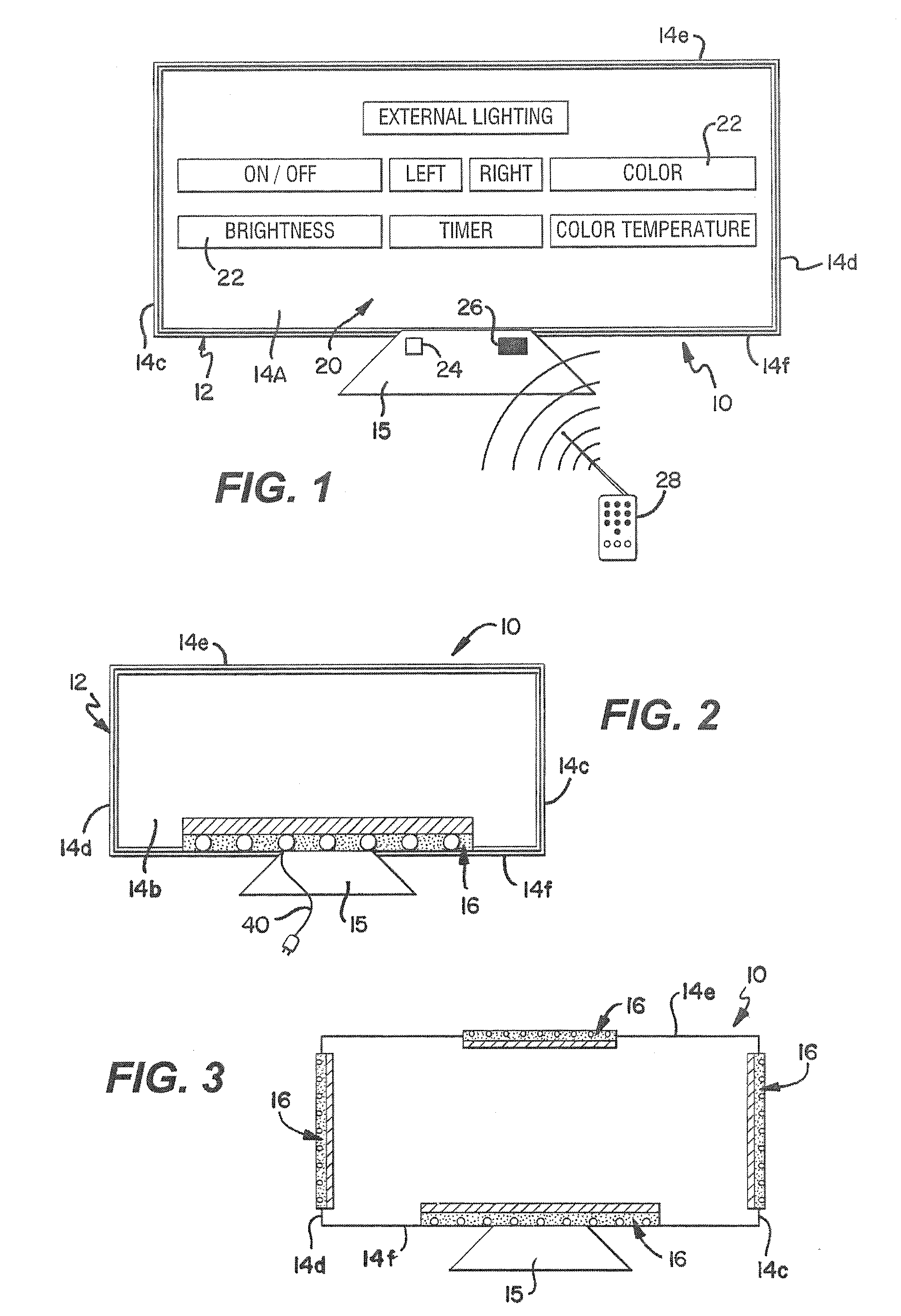 Electronic display device with integrated lighting system