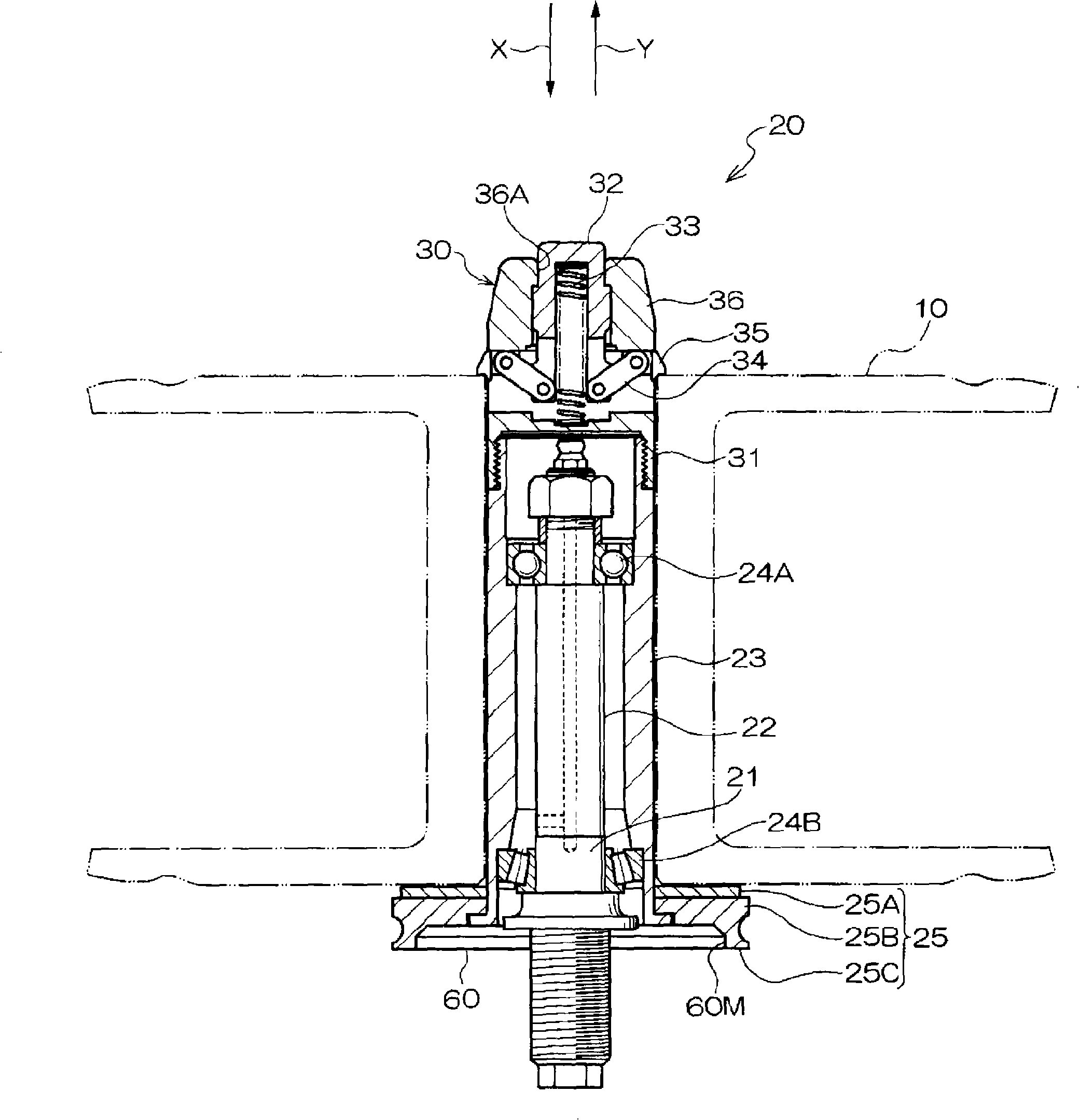 Bobbin fixing device and bobbin removing device