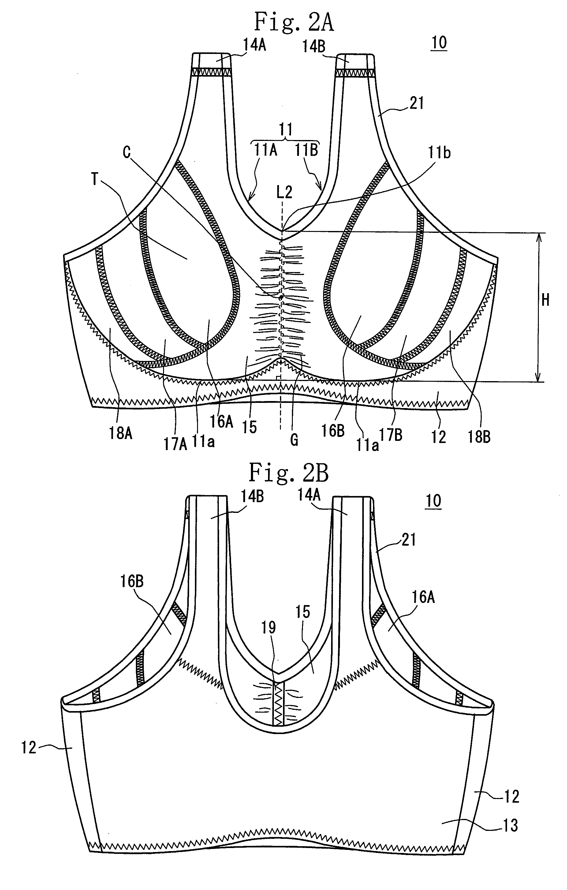 Clothing having cups