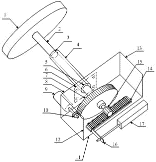 Driving simulator steering device of rack spacing and displacement measurement