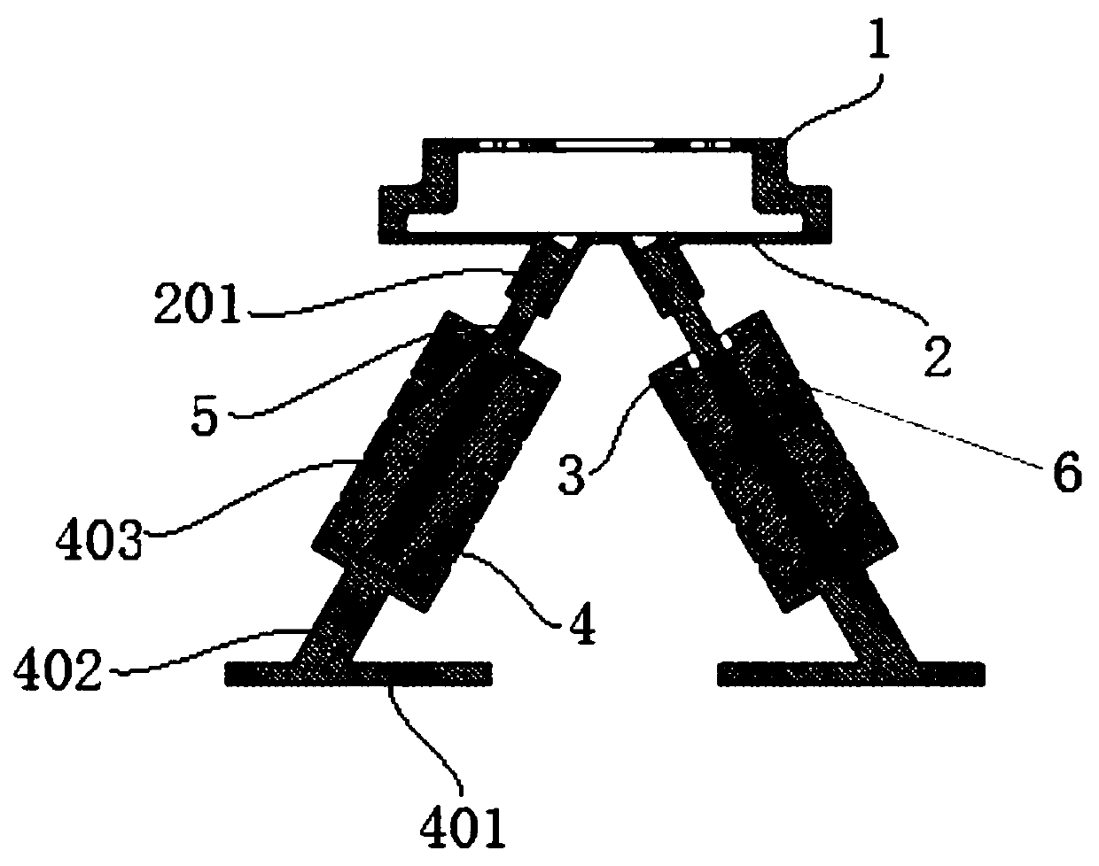 Variable-stiffness flexible damping supporting leg