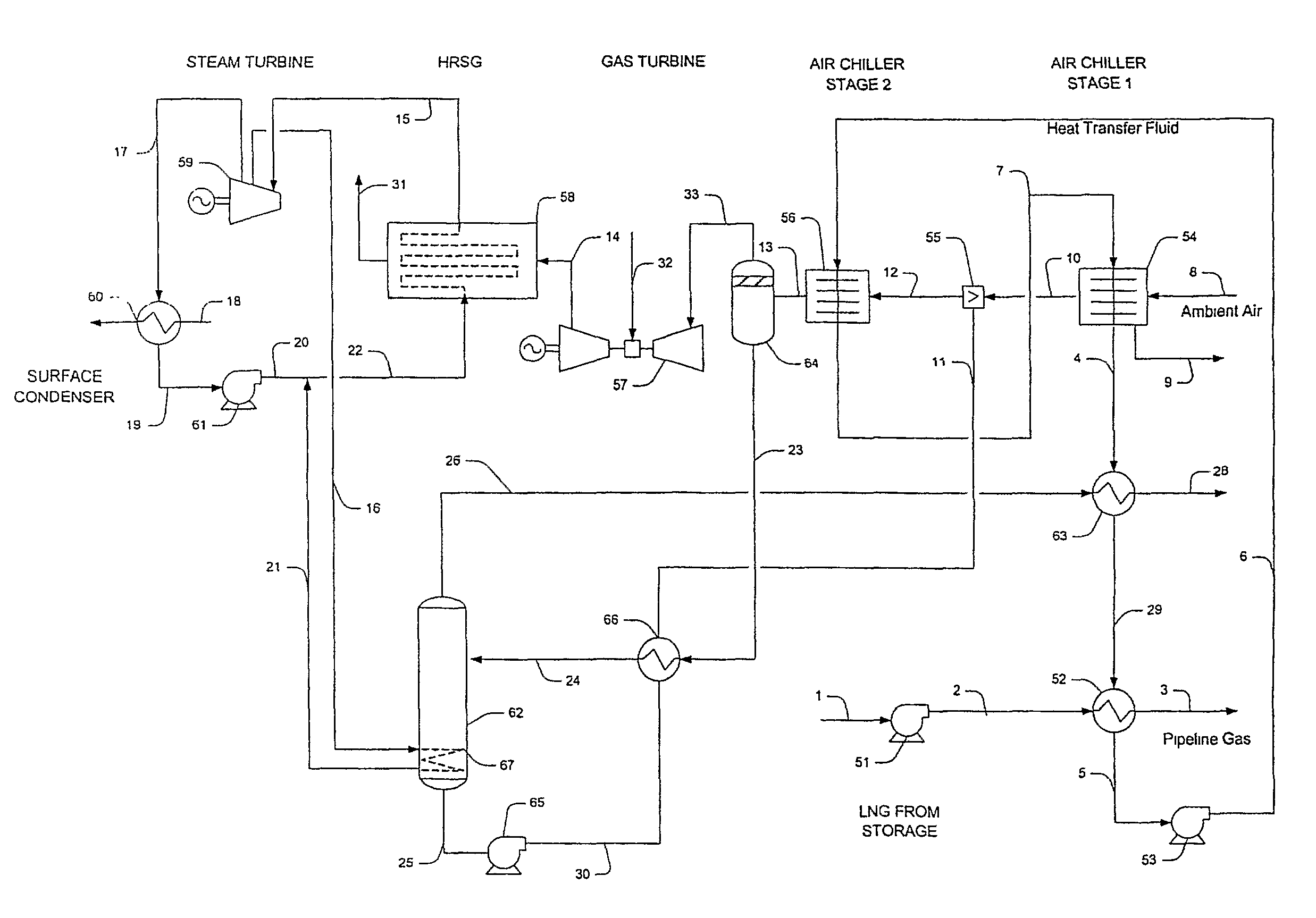 Configurations and methods for thermal integration of LNG regasification and power plants