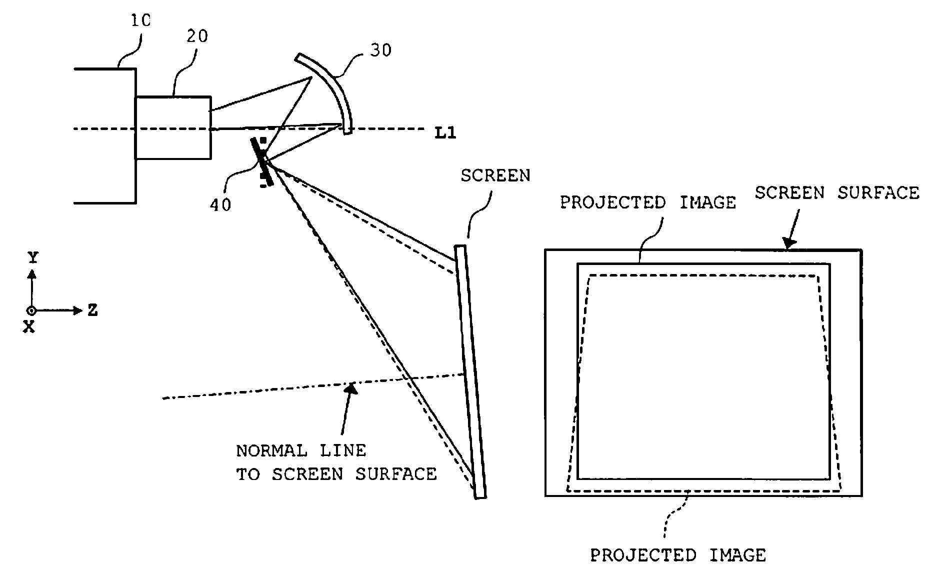 Projection image display apparatus