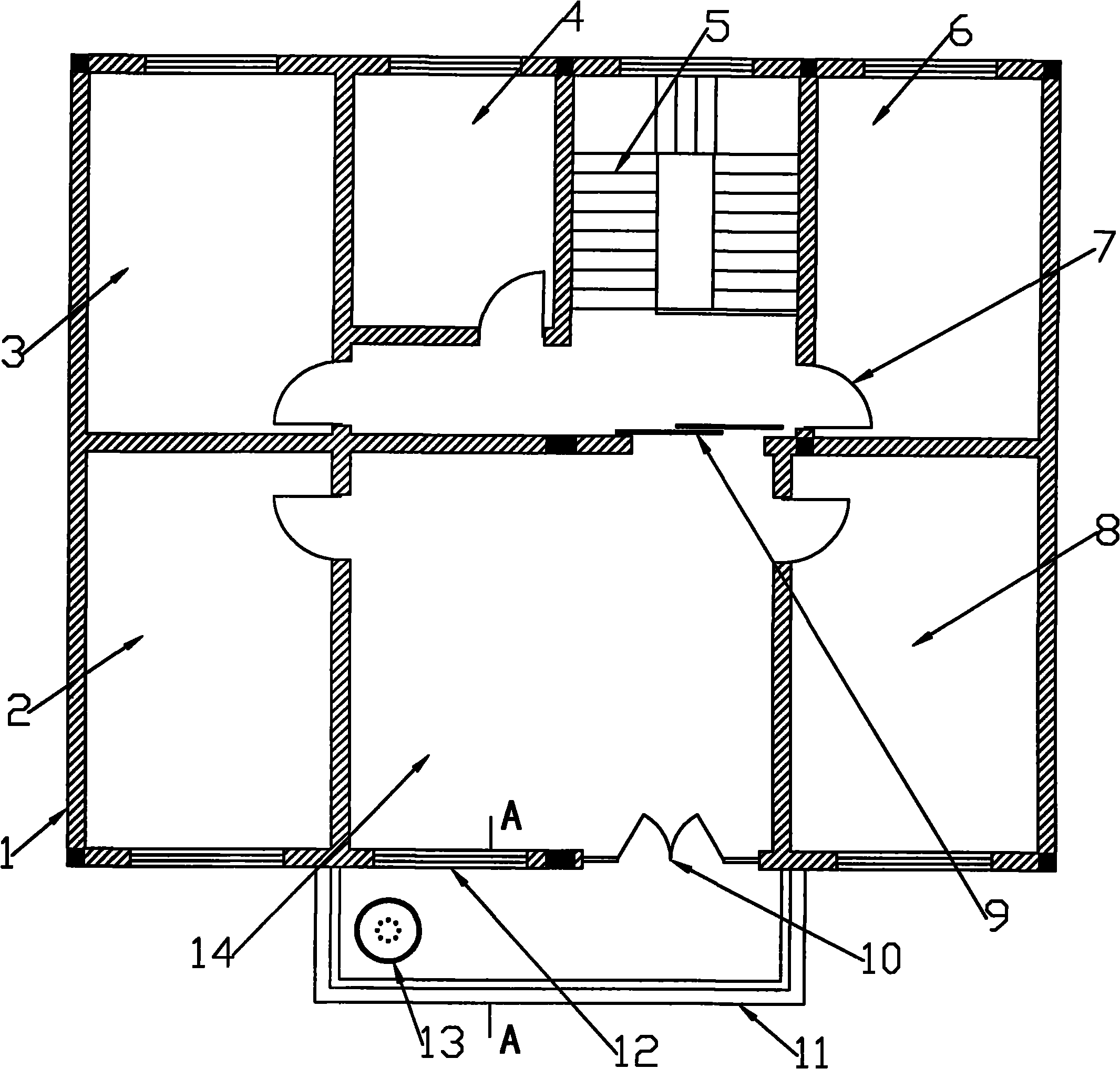 Flat-plate type solar balcony bathroom