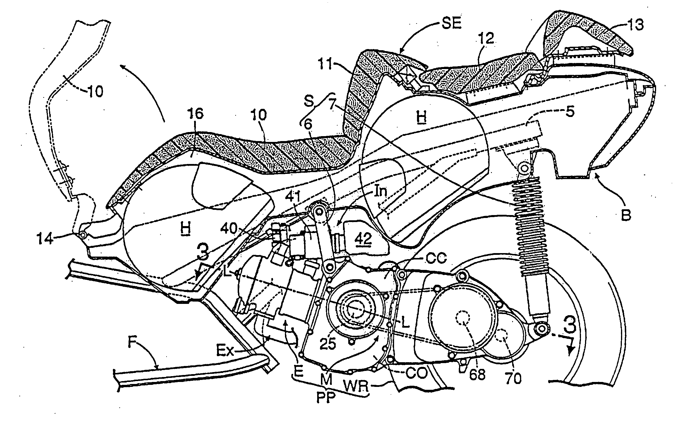 Engine configuration for a motorcycle