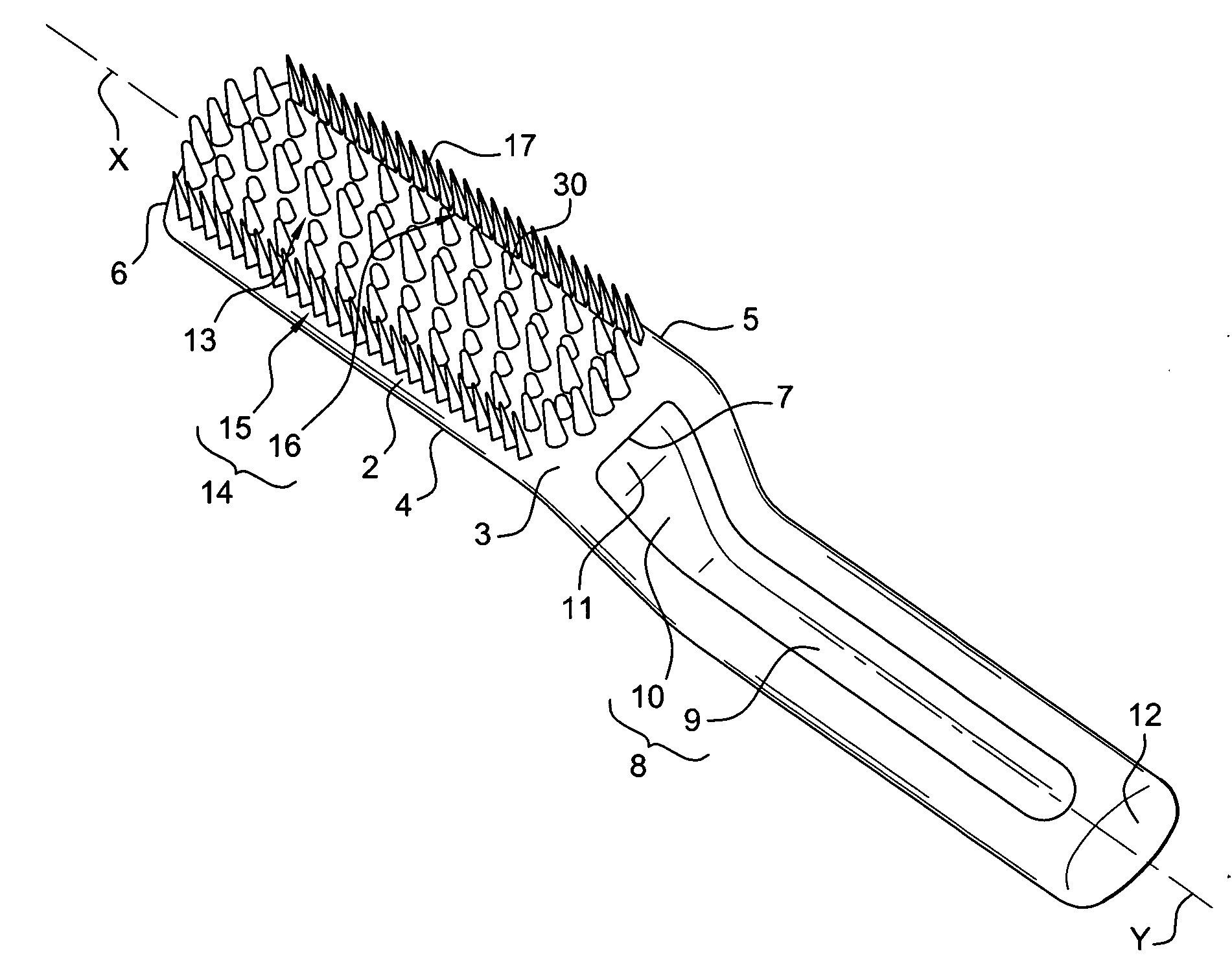 Device for applying a hair product