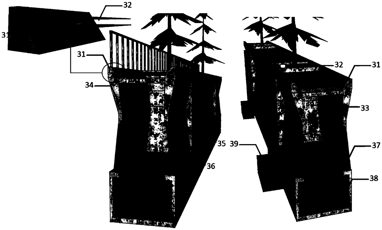 Rainwater regulating and storing system of a sponge city ecological road