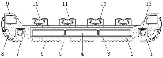 Truck rear bumper with buffering protection function