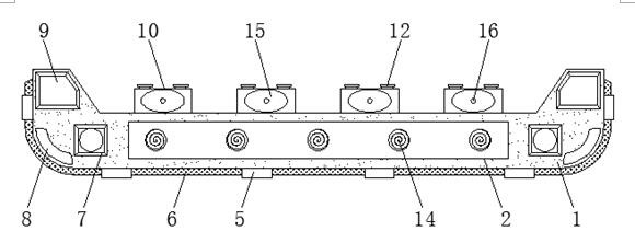 Truck rear bumper with buffering protection function