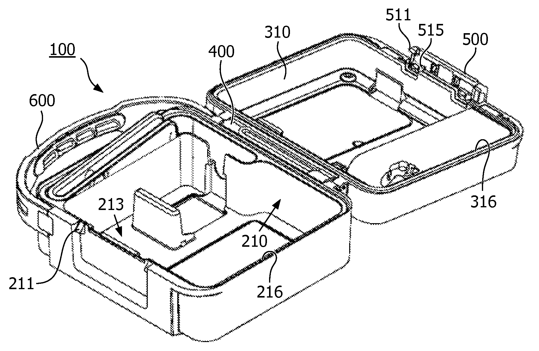 Carrying case handle for defibrillator and accessories