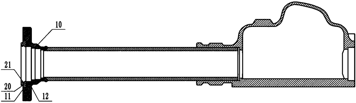 Clamping-ring-type front driving axle housing assembly