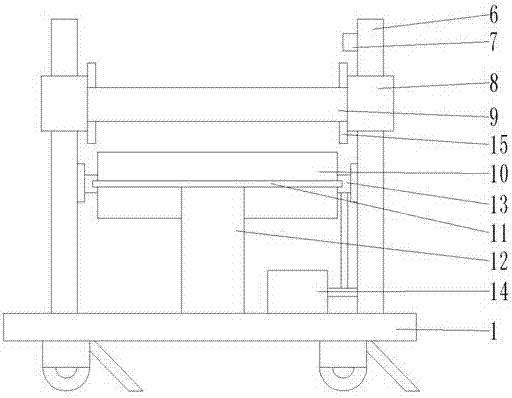 Cloth taking-up device for bed sheet production