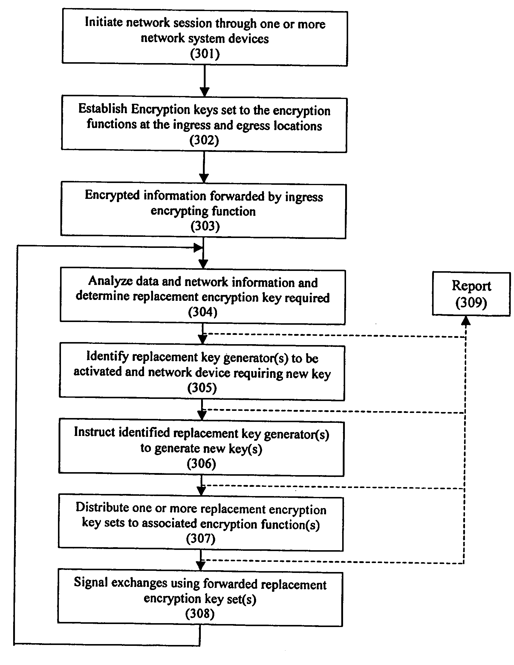 Encryption security in a network system