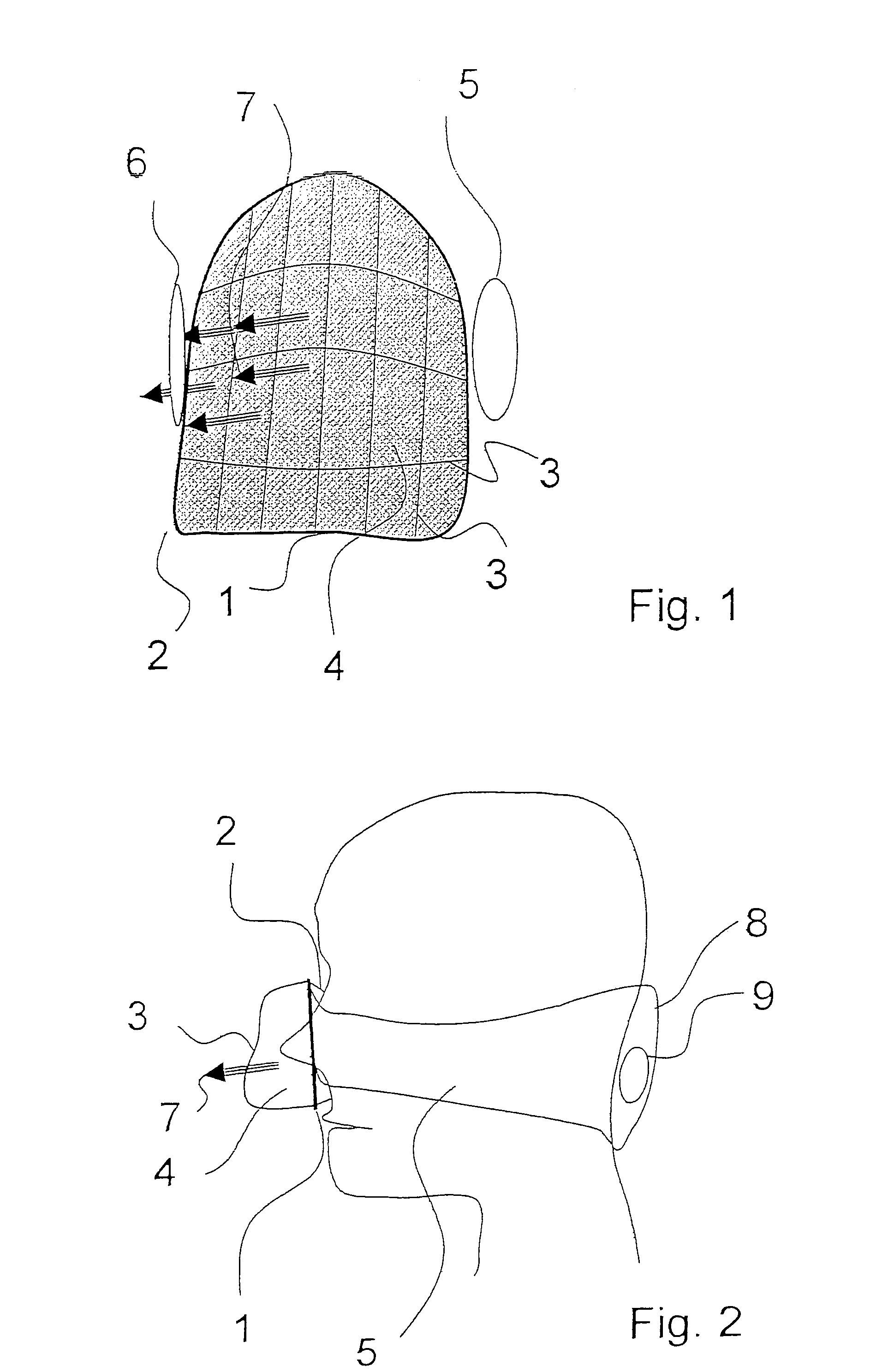 Breathing mask with breathing gas supply through the strap