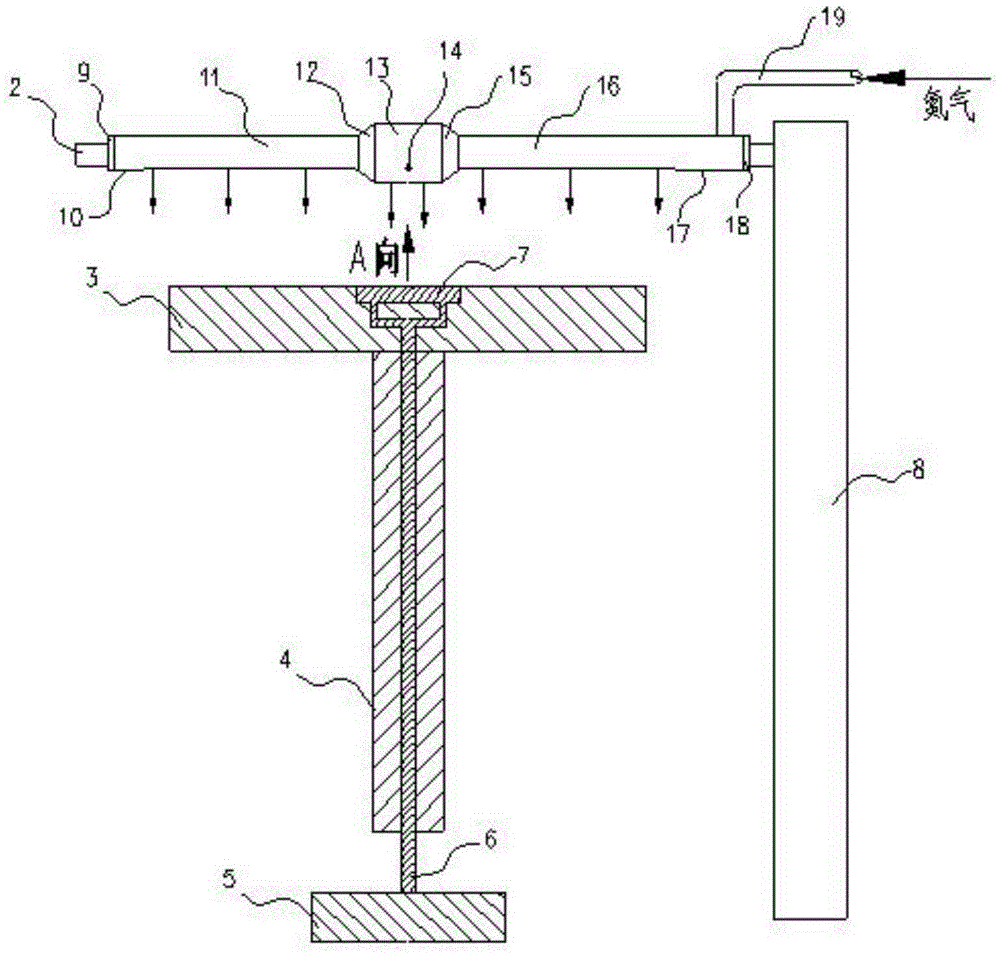 A purging device for removing foreign matter on the surface of an electrostatic chuck