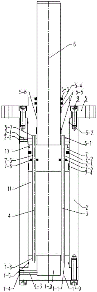 Built-in guide oil cylinder