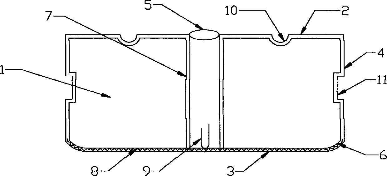 Combined hollow box body used for cast-in-place energy-saving hollow floor system