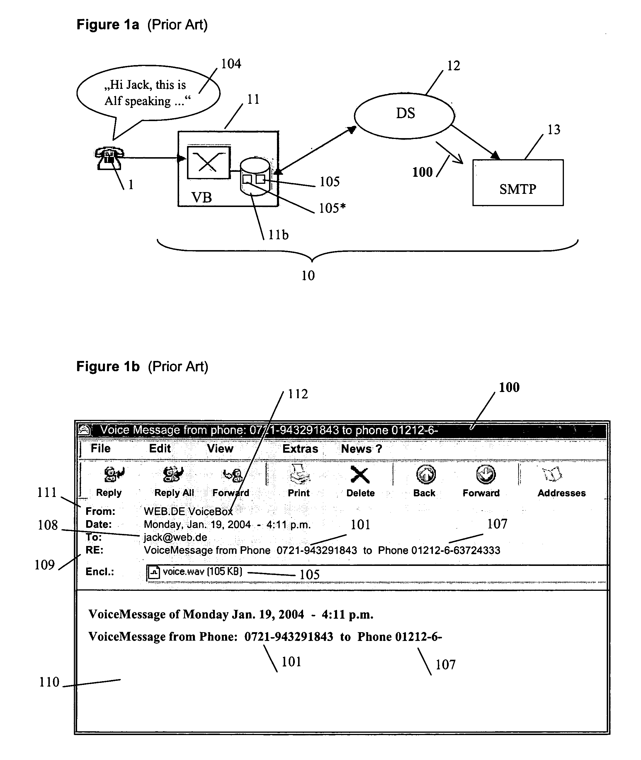 Voice messaging system with e-mail reply