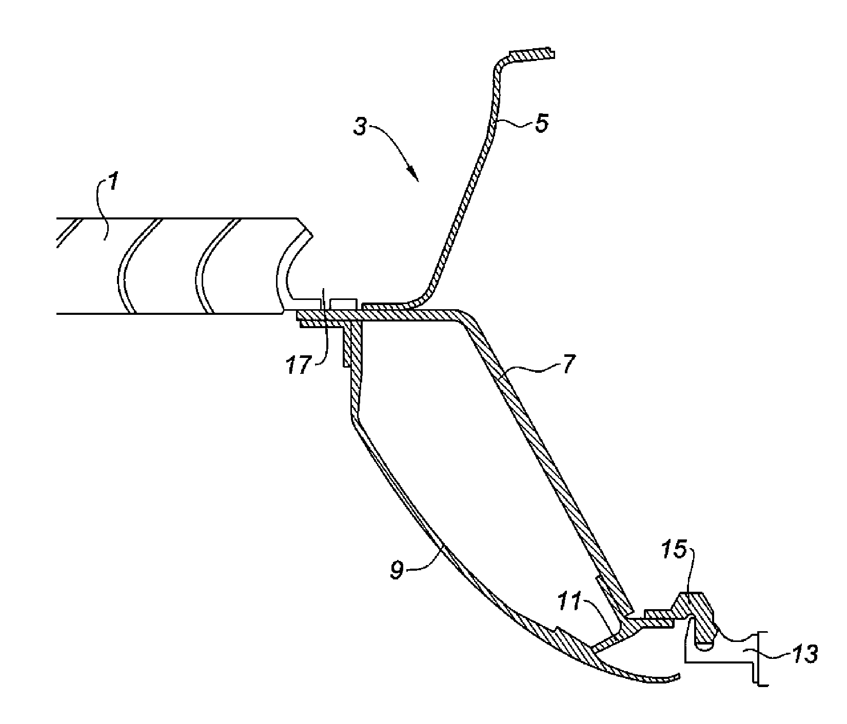 Stub frame for a cascade thrust reverser structure