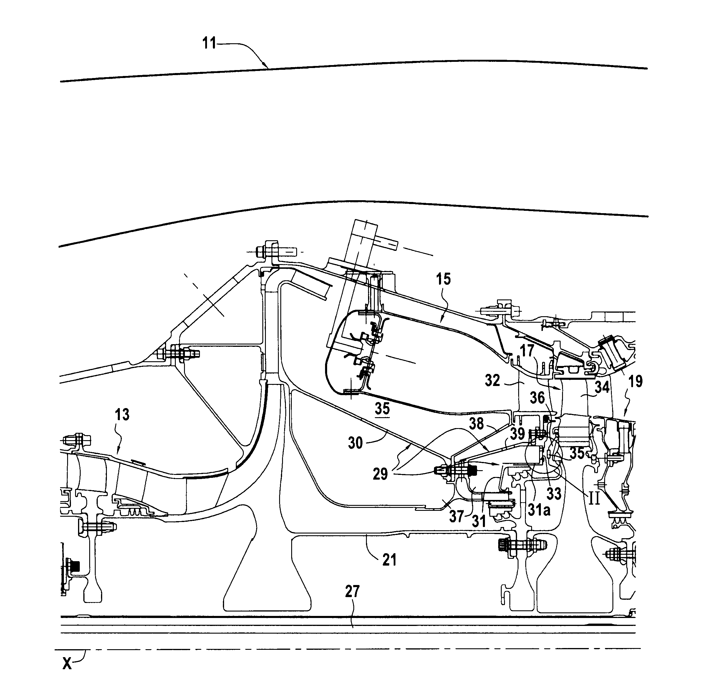 Turbojet including an automatically variable flow rate bleed circuit for cooling air