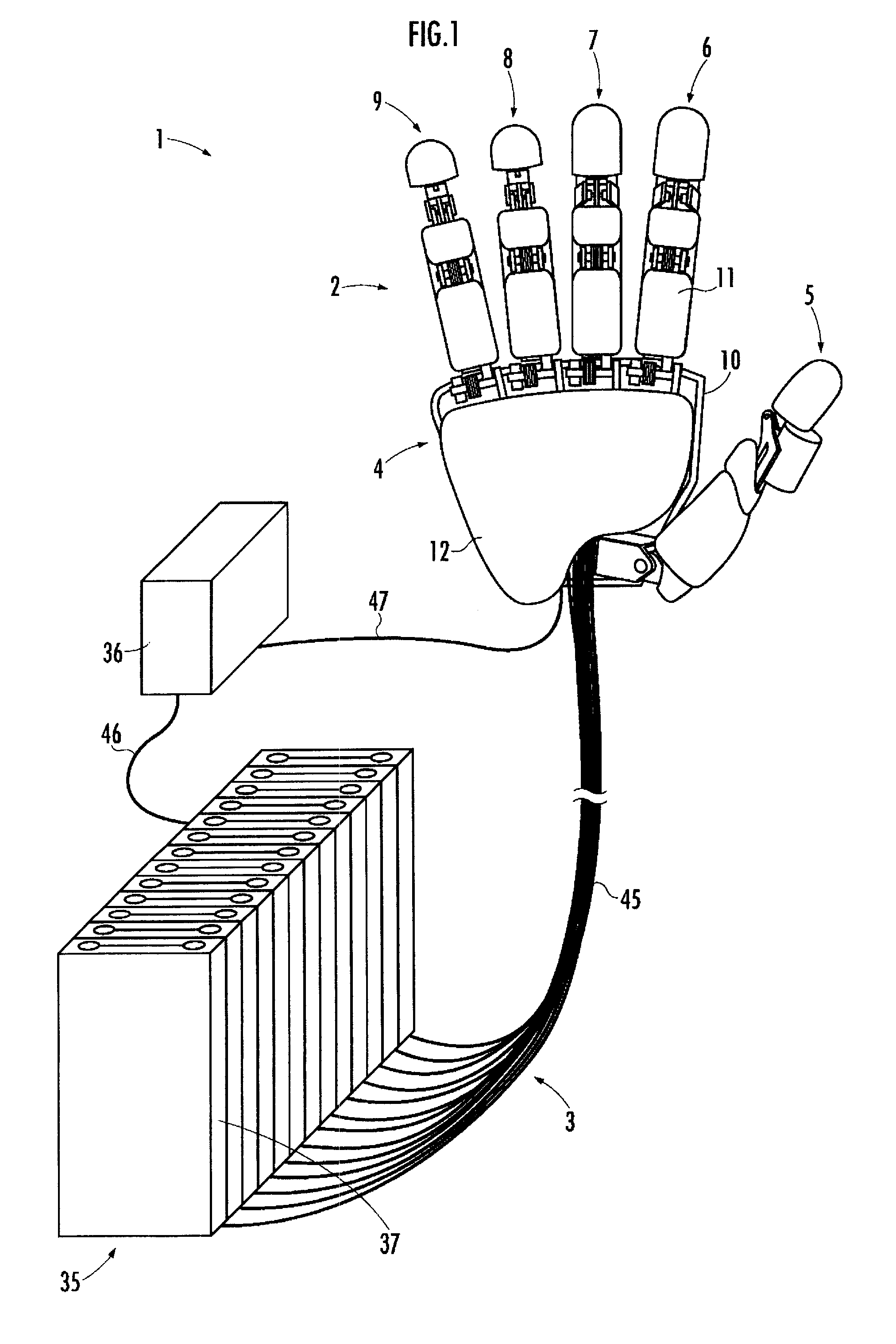 Five-fingered hand device