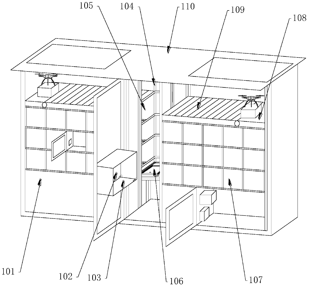 Unmanned aerial vehicle distribution system oriented to community, and distribution method